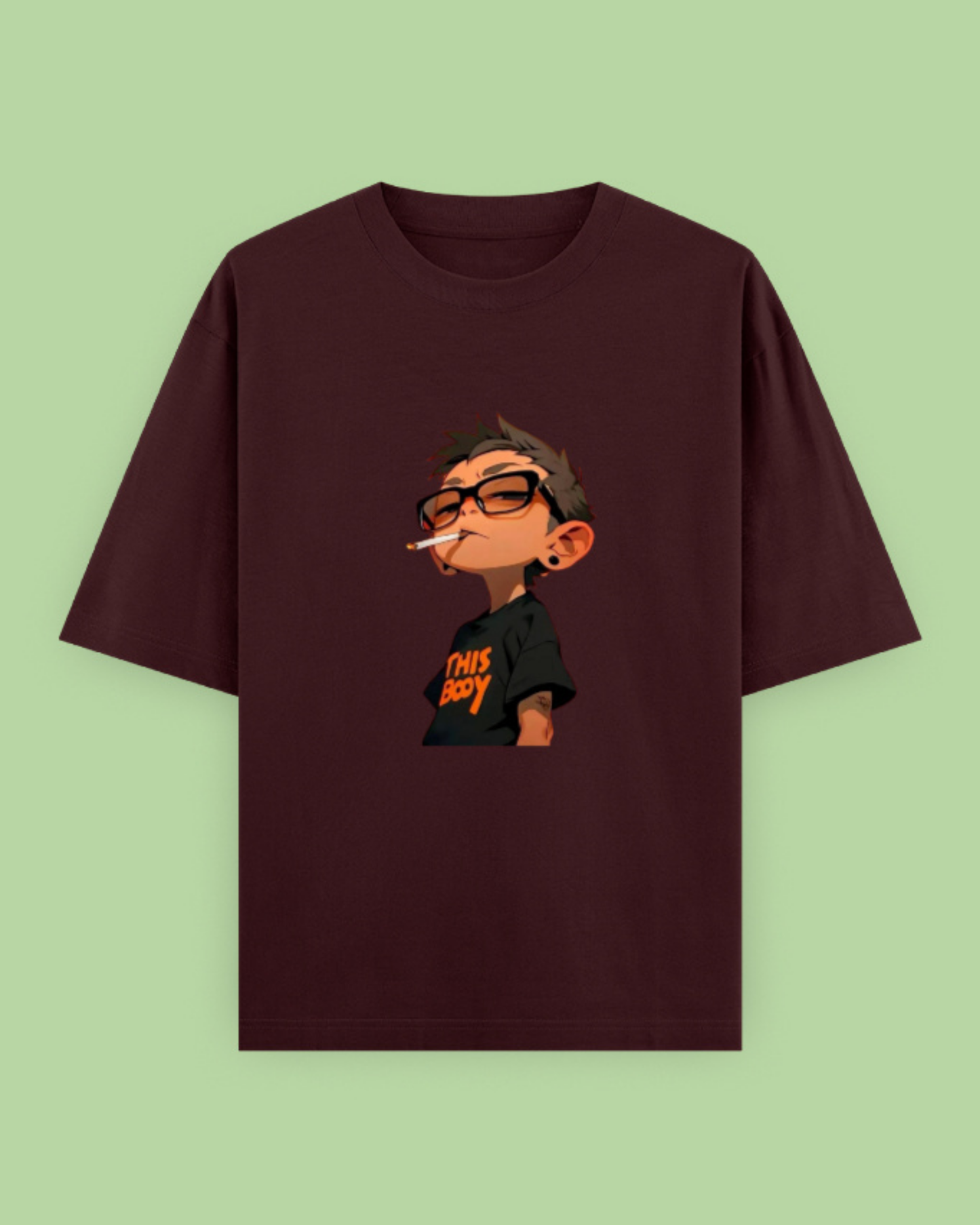 Oversized T-Shirt | Maroon & Purple Graphic Streetwear Tee | Zavrix