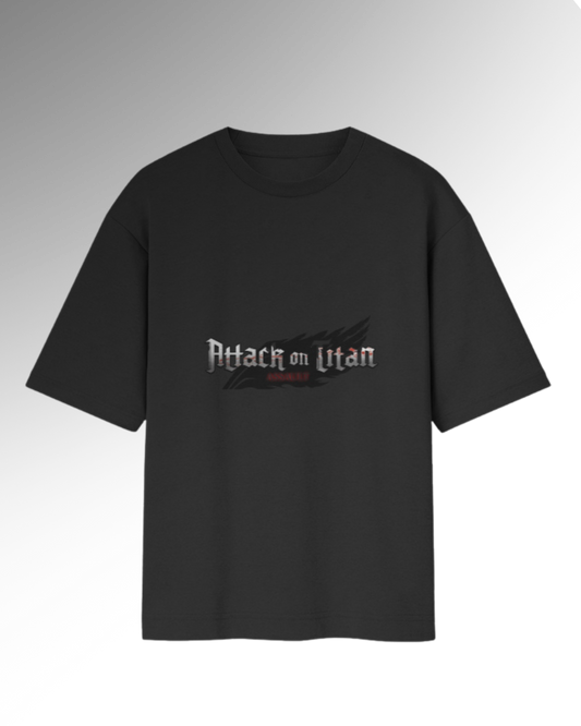 AOT | Unisex - Oversized | Black Tshirt | Inspired