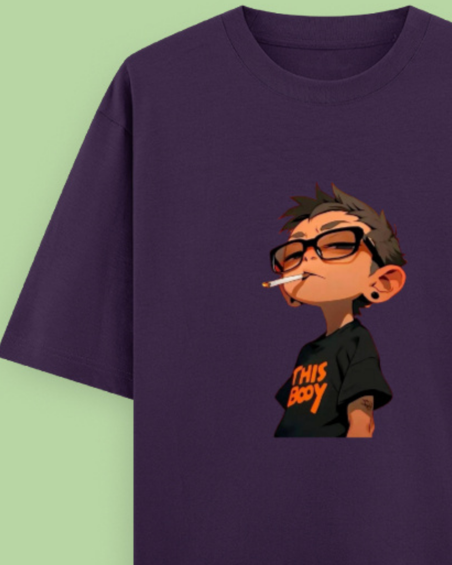 Oversized T-Shirt | Maroon & Purple Graphic Streetwear Tee | Zavrix